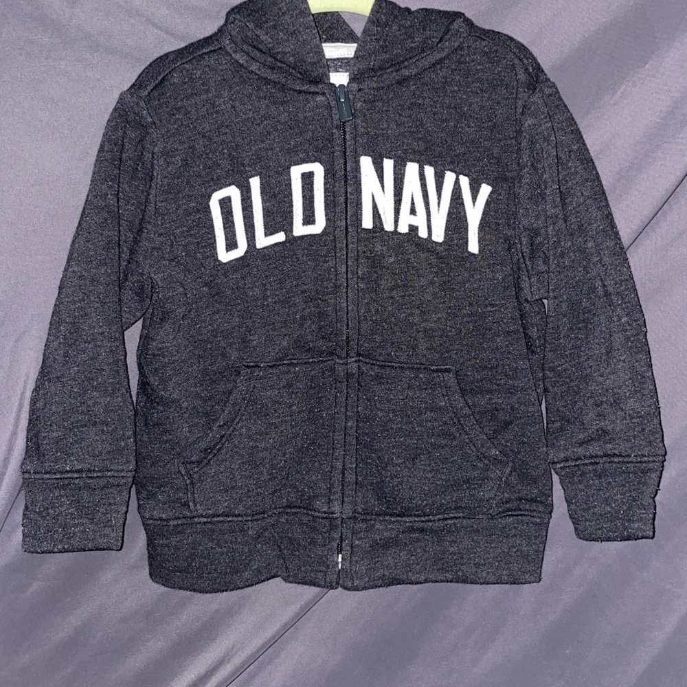 Old Navy Dark Gray Zip-Up Hoodie with Logo